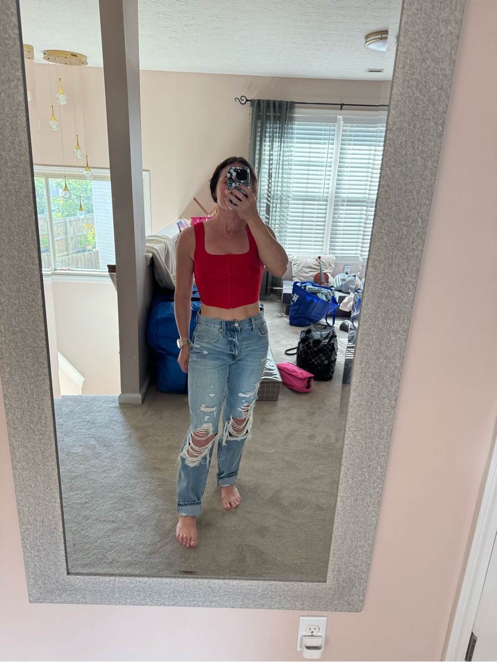 pistola Light Blue Distressed Boyfriend Jeans